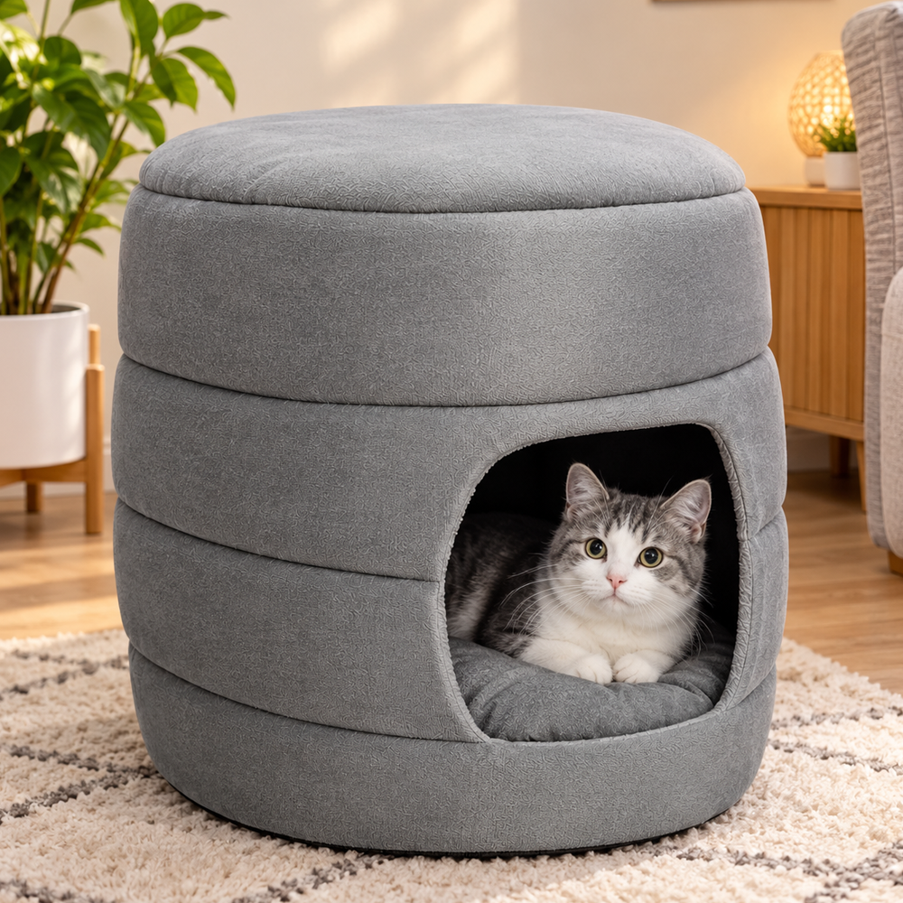 Luxury Multi-Level Cozy Cat Cave Bed