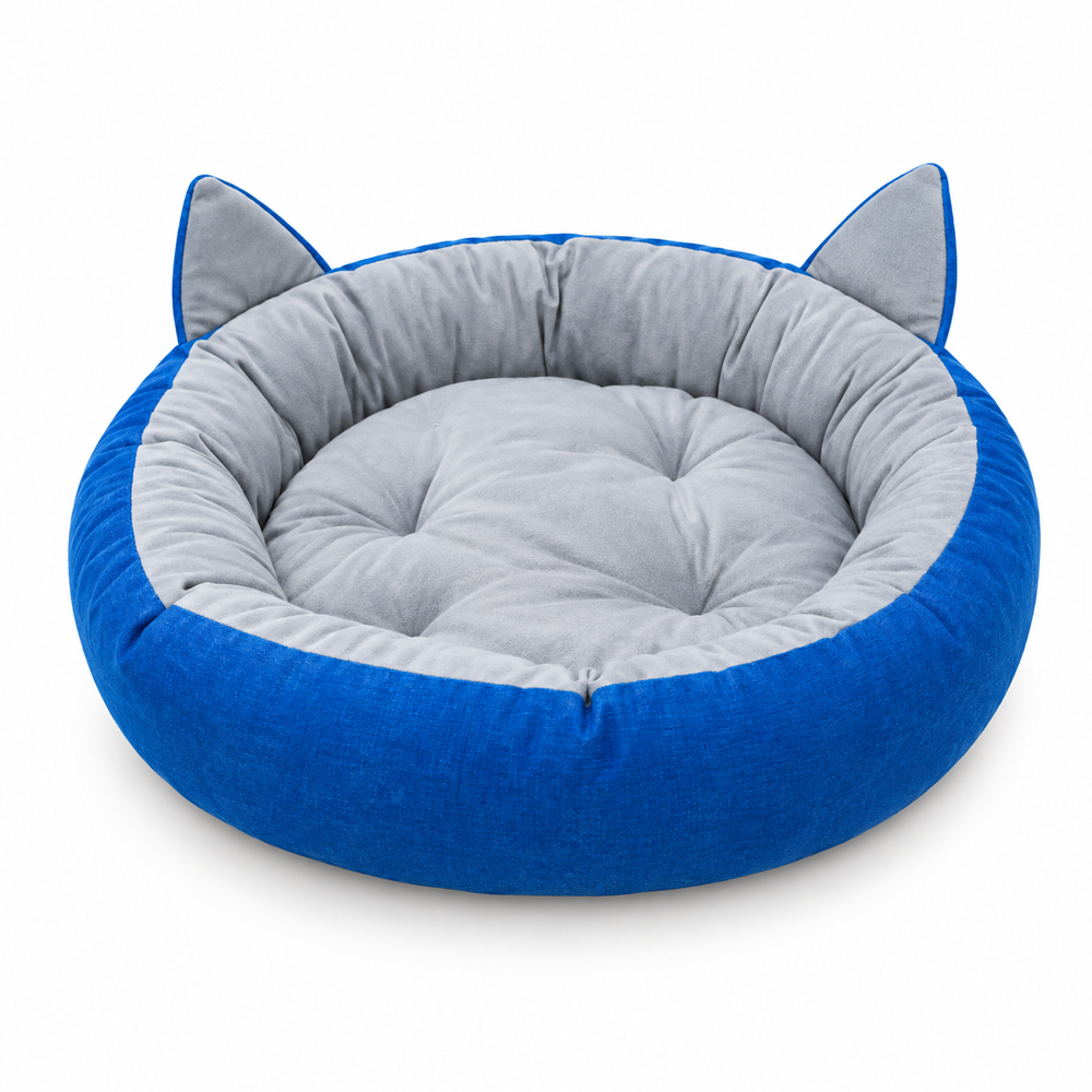 Cozy Cat-Shaped Round Pet Bed